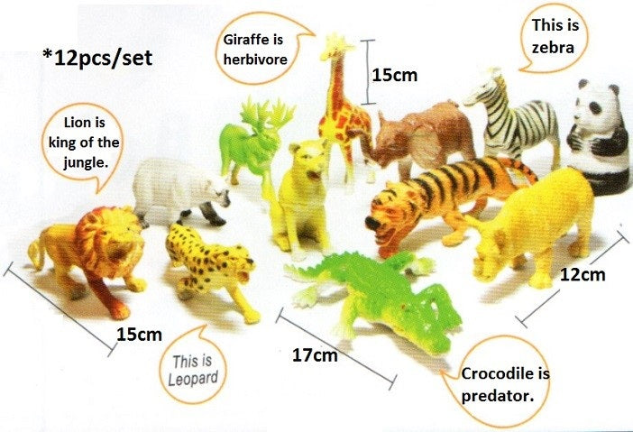 Model of Wild Animals Set A 12pcs - SC023 PZ
