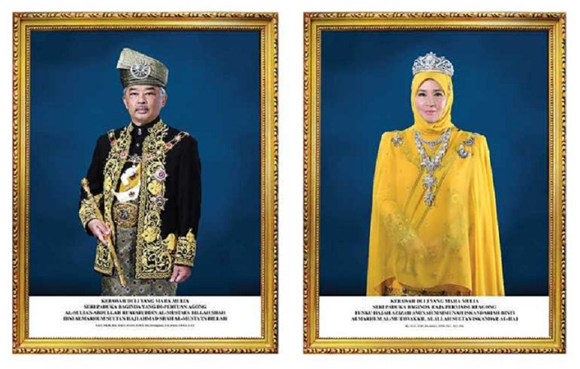 Potret +Frame - DYMM Agong Dan PermaisuriBanner Bunga Raya (Hibiscus Cloth Banner) 1 Gulung Saiz : (L) 20 x (H) 1.1 meter Material : Pongee MZ