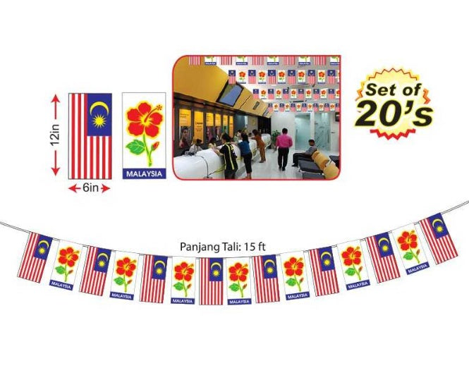 Malaysia Hibiscus Flagline (20 pcs) - ND0087 MZ