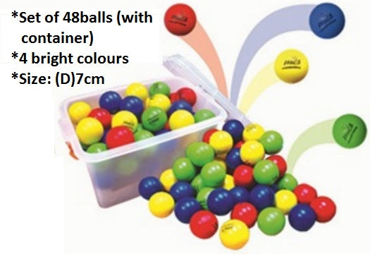 Foam PU Balls With Container 7cm (48balls) - PJ0140 MZ