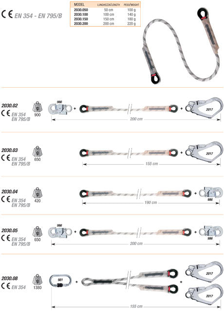 2030.02 CAMP - Rope Lanyard 200cm conn2017+986