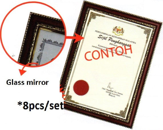 A4 Certificate Frame Set A - AP013 (8pc) PZ