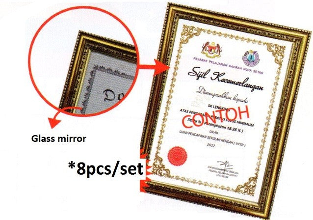 A4 Certificate Frame Set B - AP014 (8pc) PZ