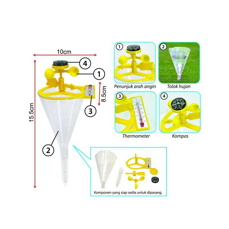 4 in 1 Air Vane +Compass +Thermometer +Rain - KTSC0171 MZ
