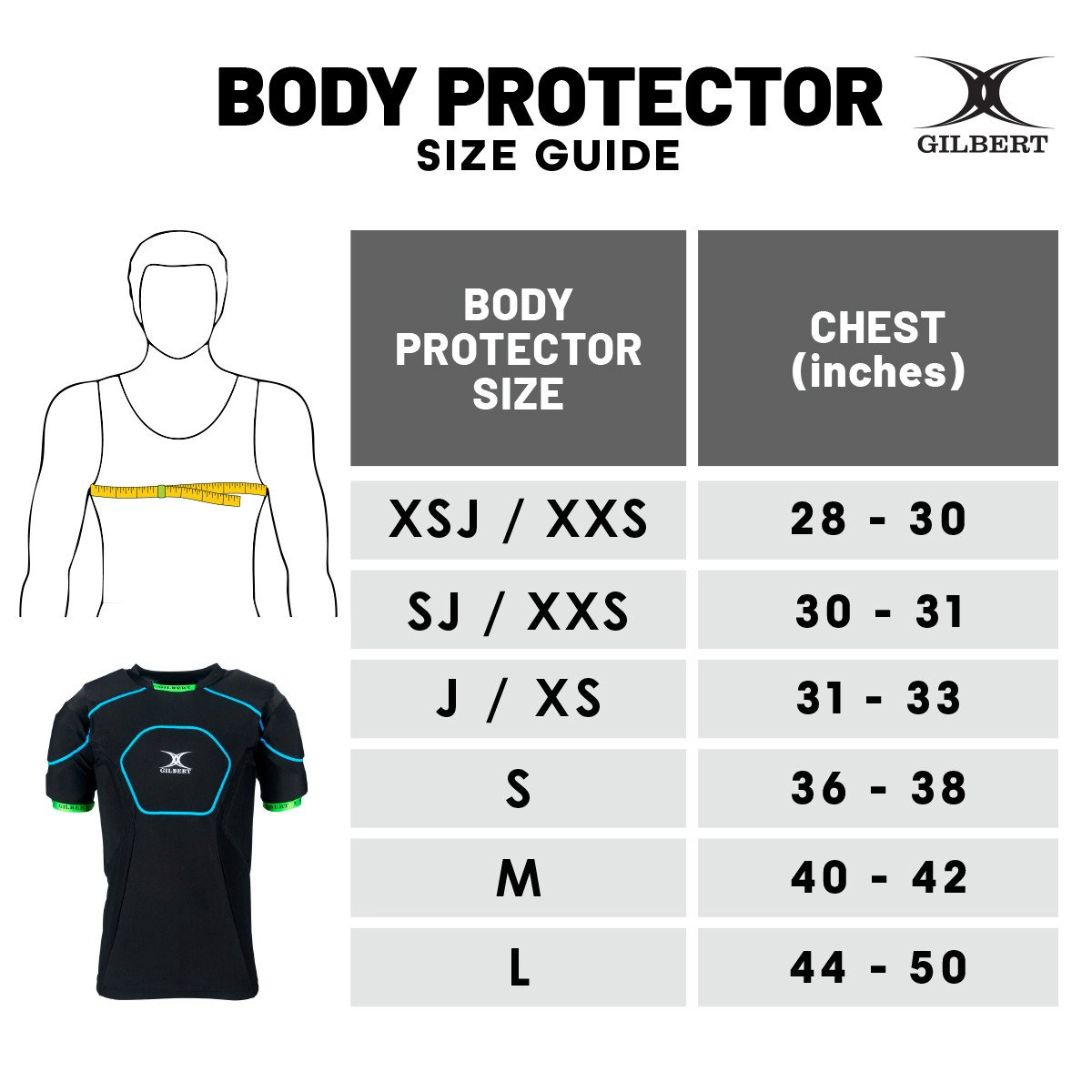 Rugby Body Protector - Gilbert Charger X1.1 KQ