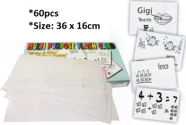 Multi Purpose Flash Card (White) 60pc - FC010 PZ