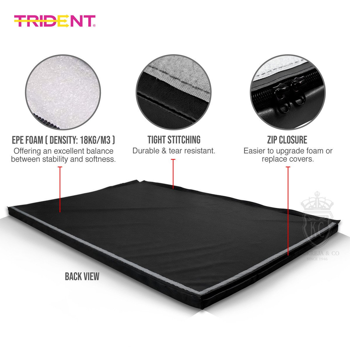 Gym Mat + Velcro - Trident Master (180cm x 120cm) KQ