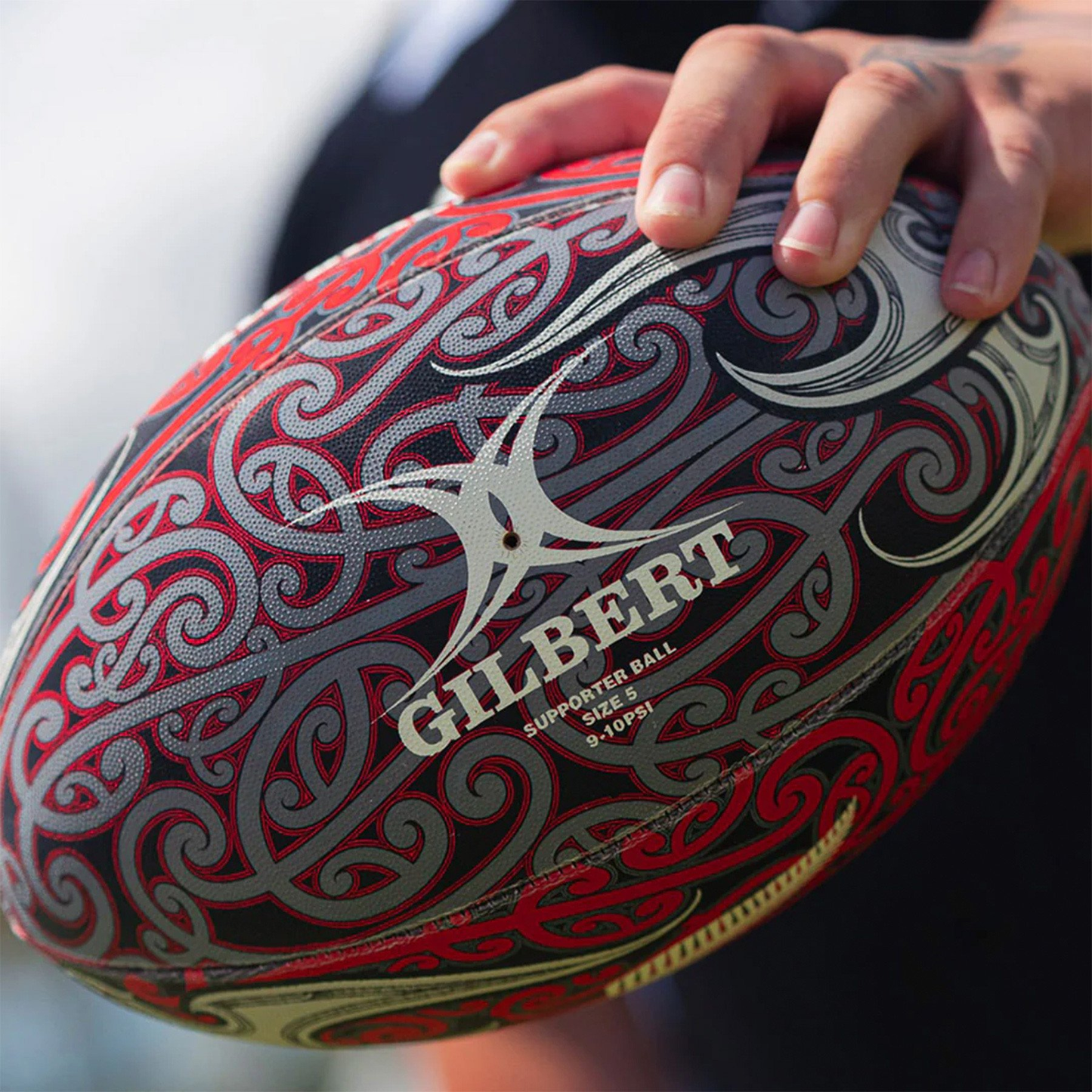 Rugby Ball Size 5 - Gilbert All Blacks Māori KQ