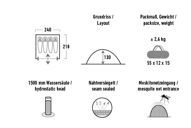 Camping Tent (4P) - High Peak Monodome XL UQ