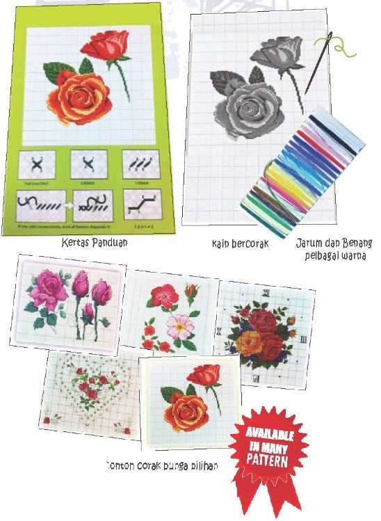 Cross Stitch Flowers 40pcs - PS018 PZ