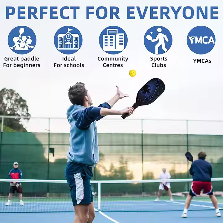 Pickleball Bat Paddle Glass Graphite - Hana S700 + Zipper Bag (USAPA Approved)