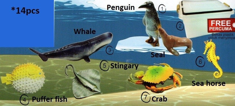 Model of Sea Animal Set C 14pcs - SC120 PZ