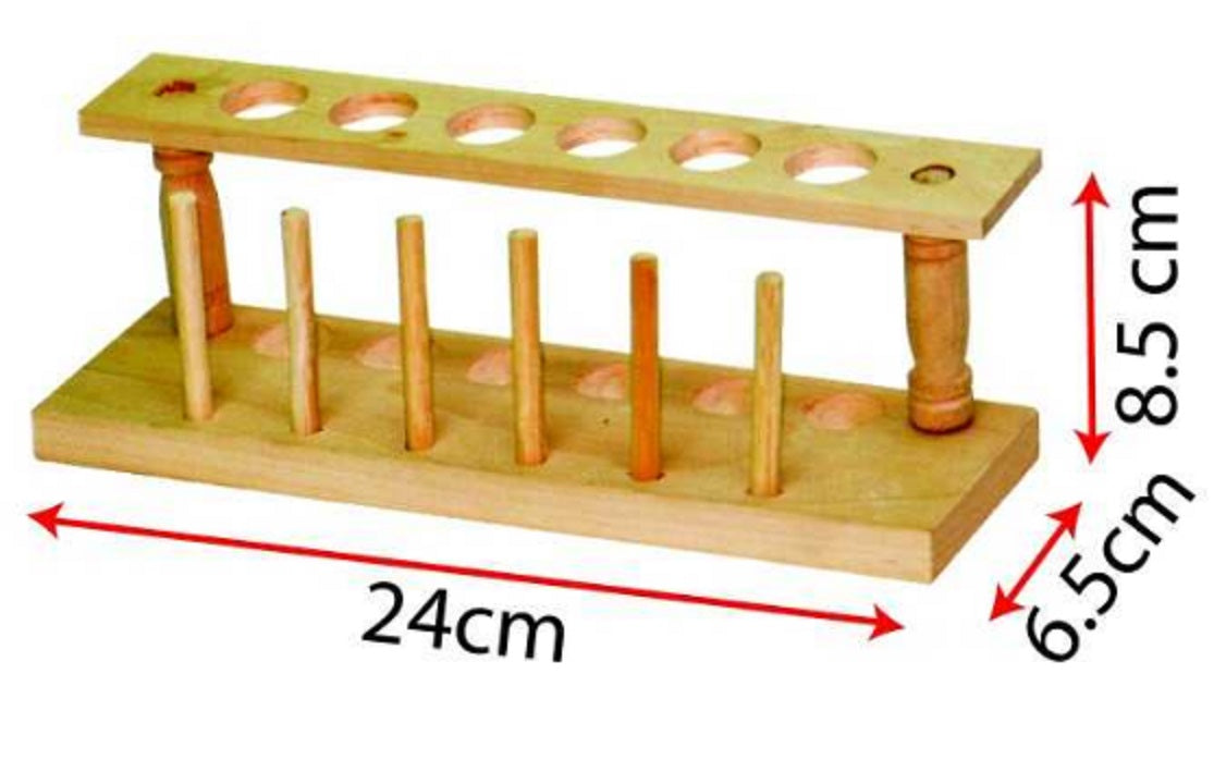Wooden Test Tube Rack 6 Hole - SL0123 MZ