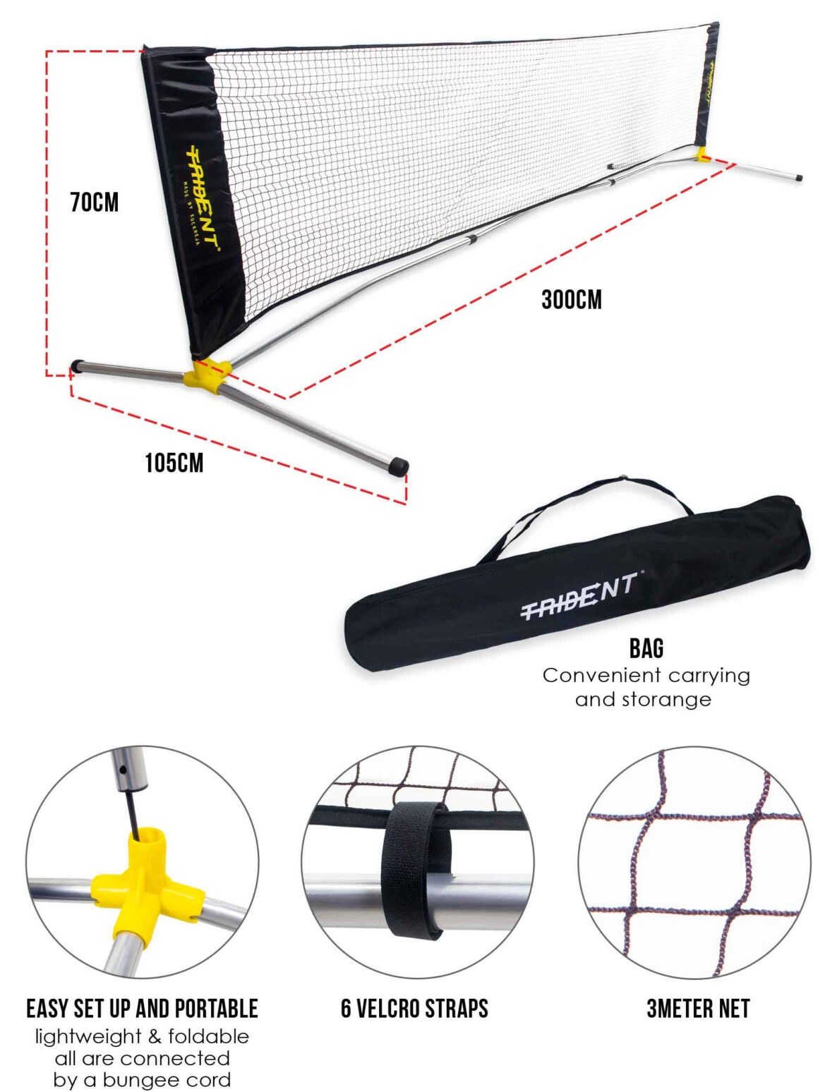Soccer Tennis Net - Trident (3M) KQ