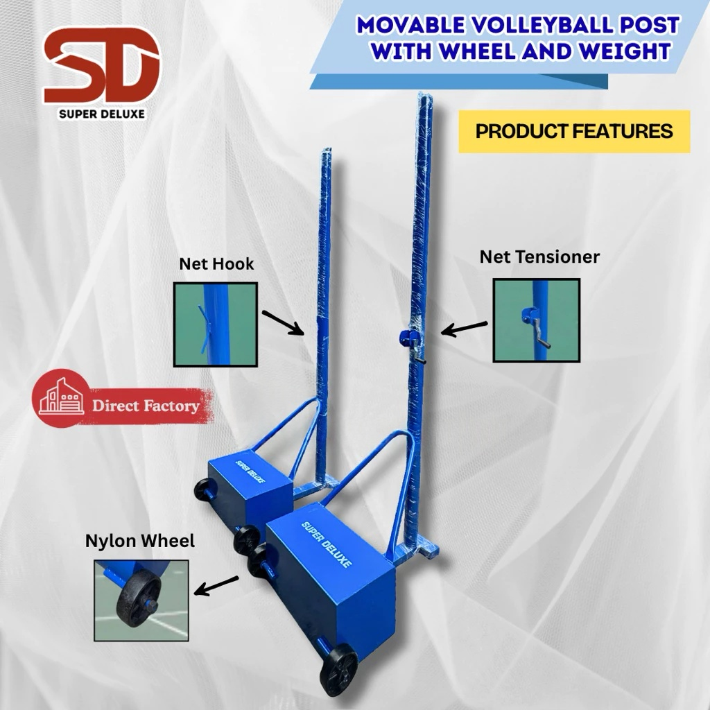 Volleyball Post - TS813 + Wheels + Square Weight