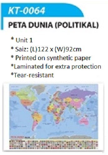 Peta Dunia Politikal - KT0064 MZ