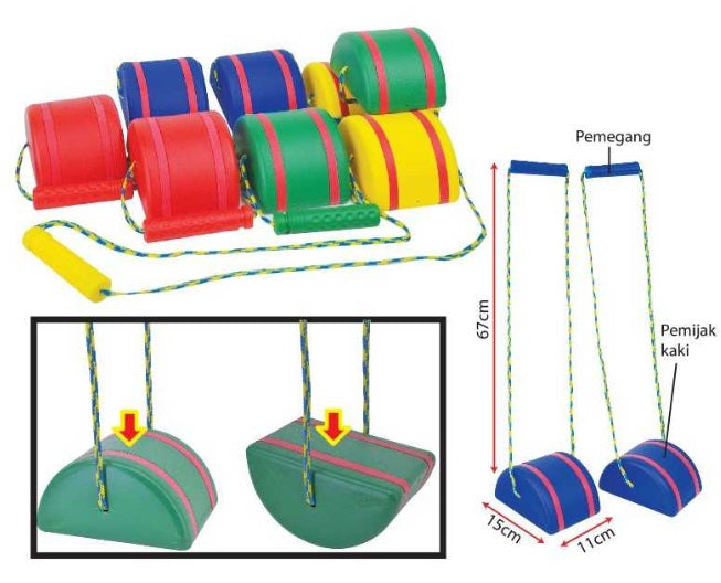 Semi Circle Walking Stilts 4pairs - PJ0194 MZ