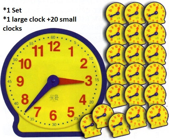 Clock Set 1 Large Plastic Clock+20 Small Clock - MT020 PZ
