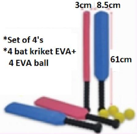 Cricket Ball +Bat EVA 4Sets - PJ0275 MZ