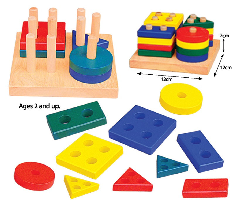 Wooden Blocks With 5 Geometric - ITAT050 DQ