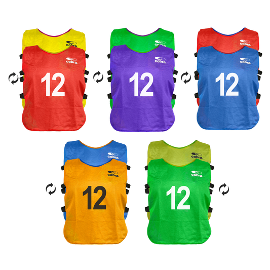 Football Bibs Set - Cobra Mesh Reversible (1-12) Junior/Senior CQ