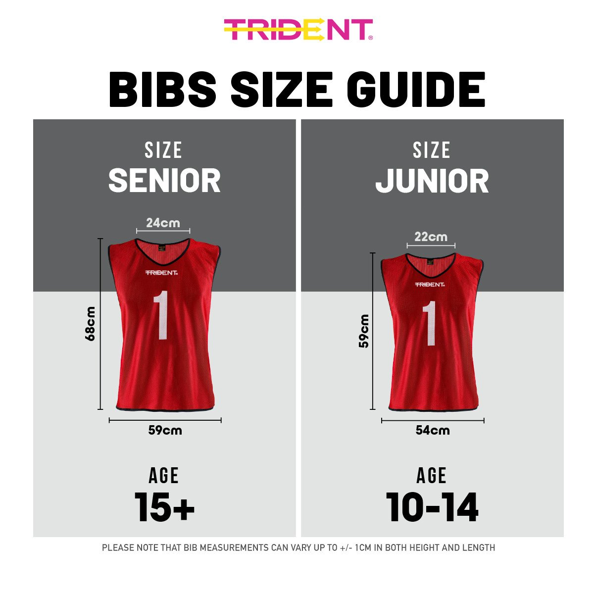 Football Bibs Set - Trident Mesh (1-18) Junior/Senior KQ