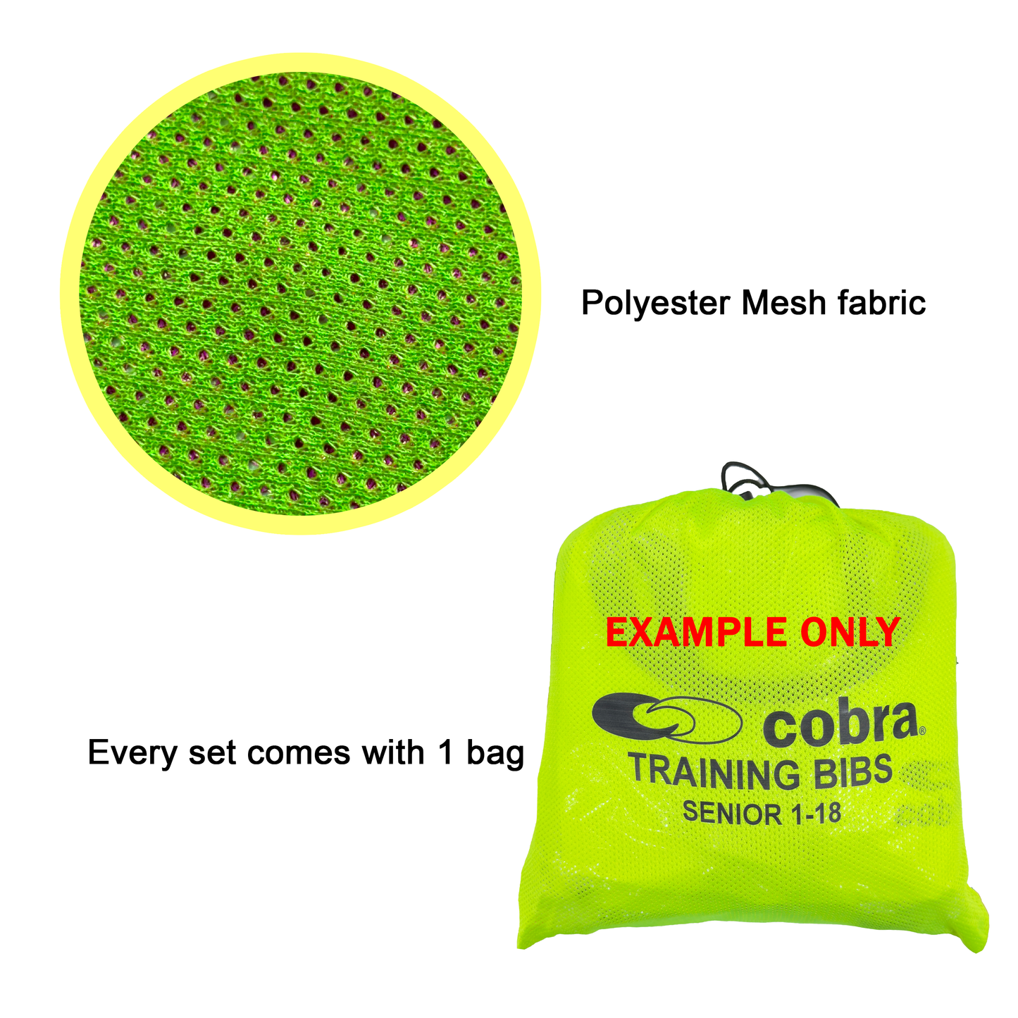 Football Bibs Set - Cobra Mesh (1-18) Junior/Senior CQ