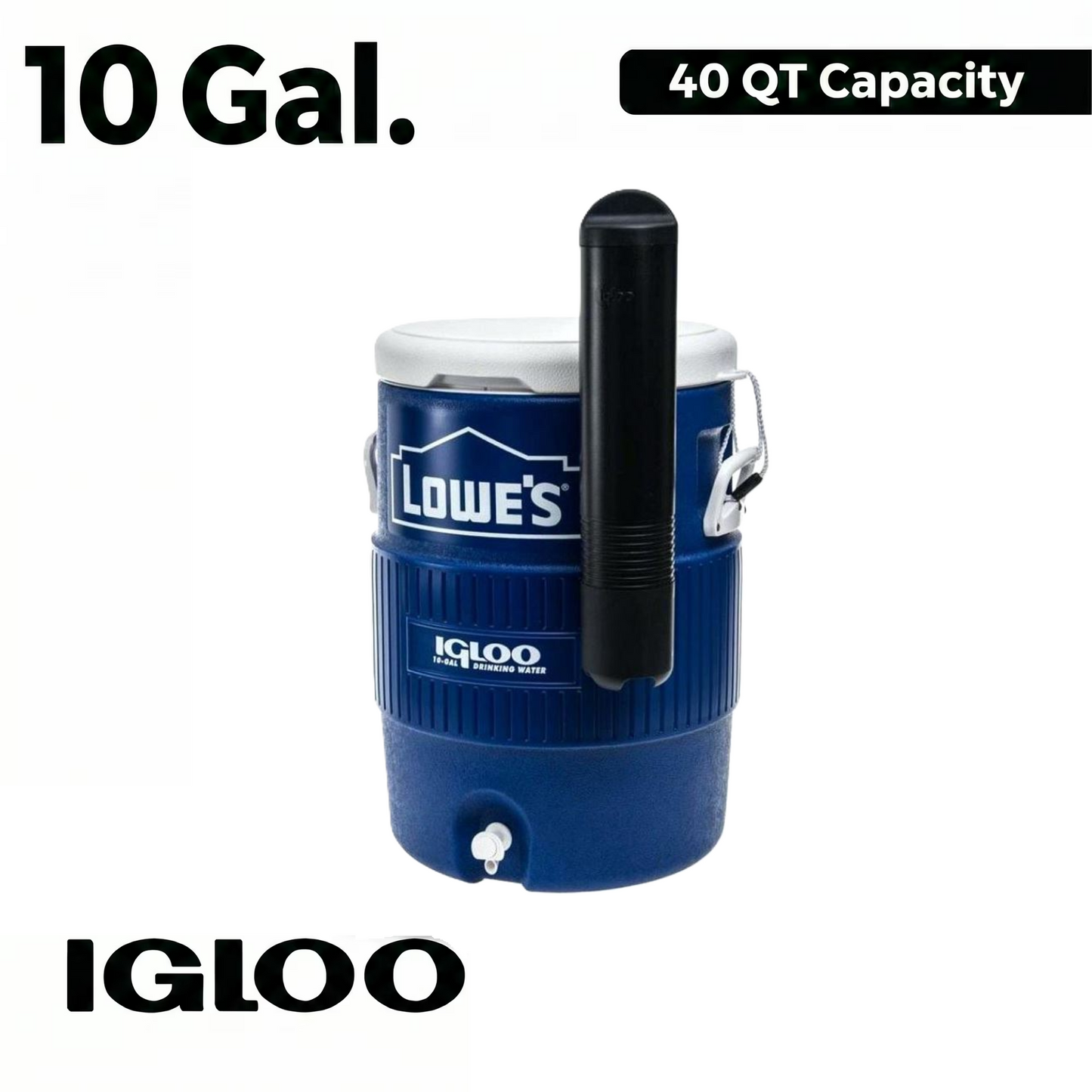 Beverage Cooler - Igloo Full Size (10 Gallon) Seat Top + Cup Dispenser UQ