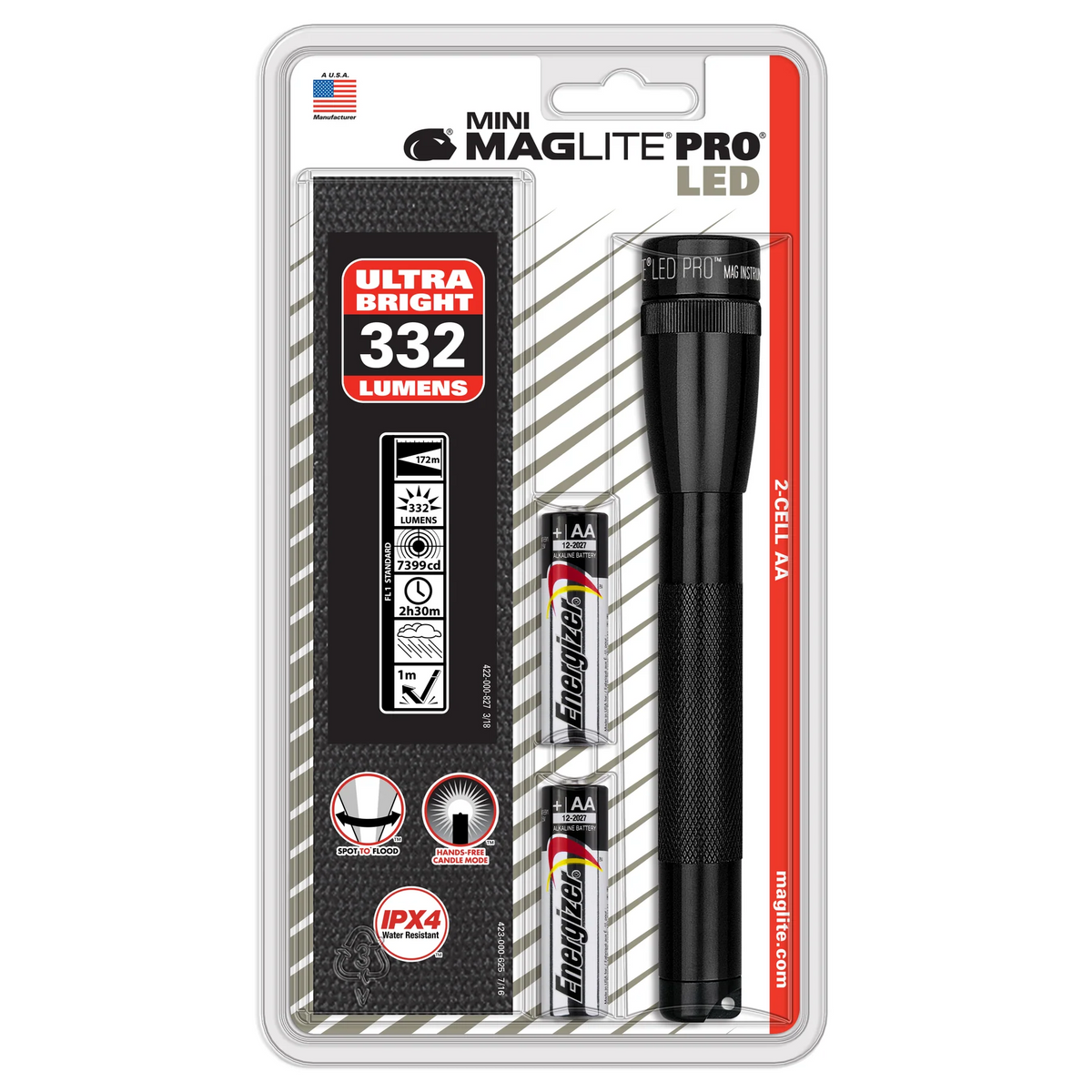 Mini Flashlight LED - Maglite PRO (AAx2) Black UQ