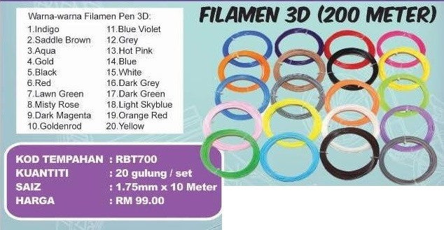 3D Pen Filamen - RBT700 PZ