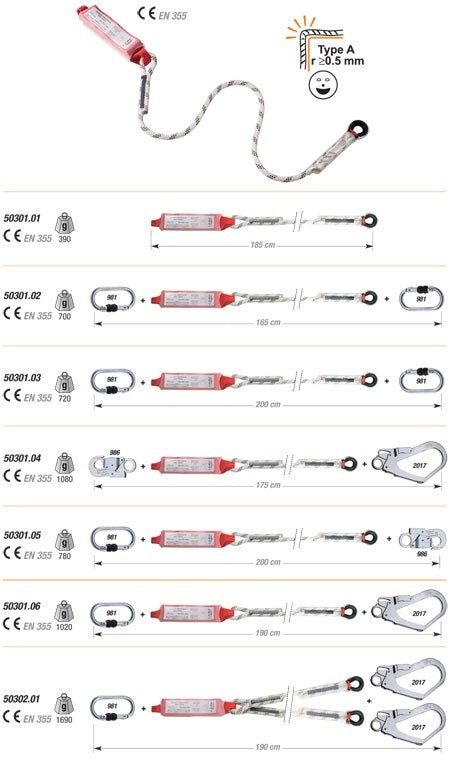 50302.01 Camp - Shock Absorber Lanyard 190cm 1x981+2x2017