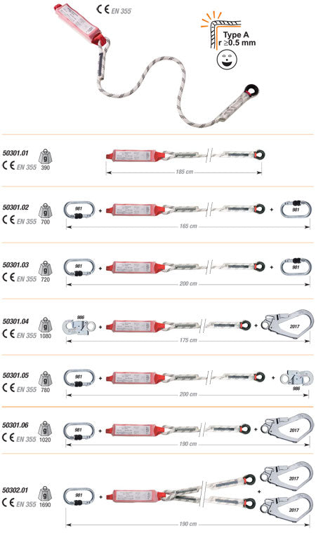 50301.03 Camp - Shock Absorber Lanyard 200cm 2x981
