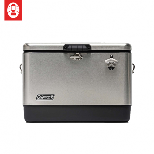 Cooler Box - Coleman 54QT/51L Stainless Steel Belted (Silver)