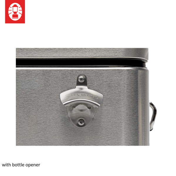 Cooler Box - Coleman 54QT/51L Stainless Steel Belted (Silver)