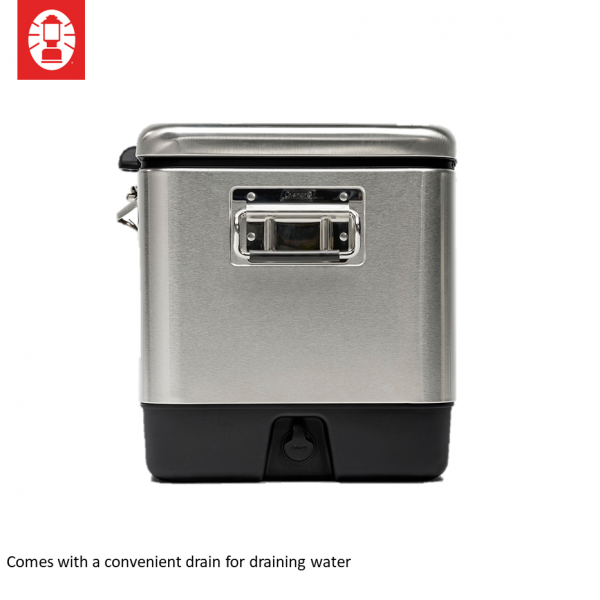 Cooler Box - Coleman 54QT/51L Stainless Steel Belted (Silver)