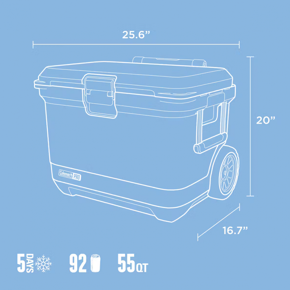 Cooler Box - Coleman 55QT (52L) Pro + Wheels