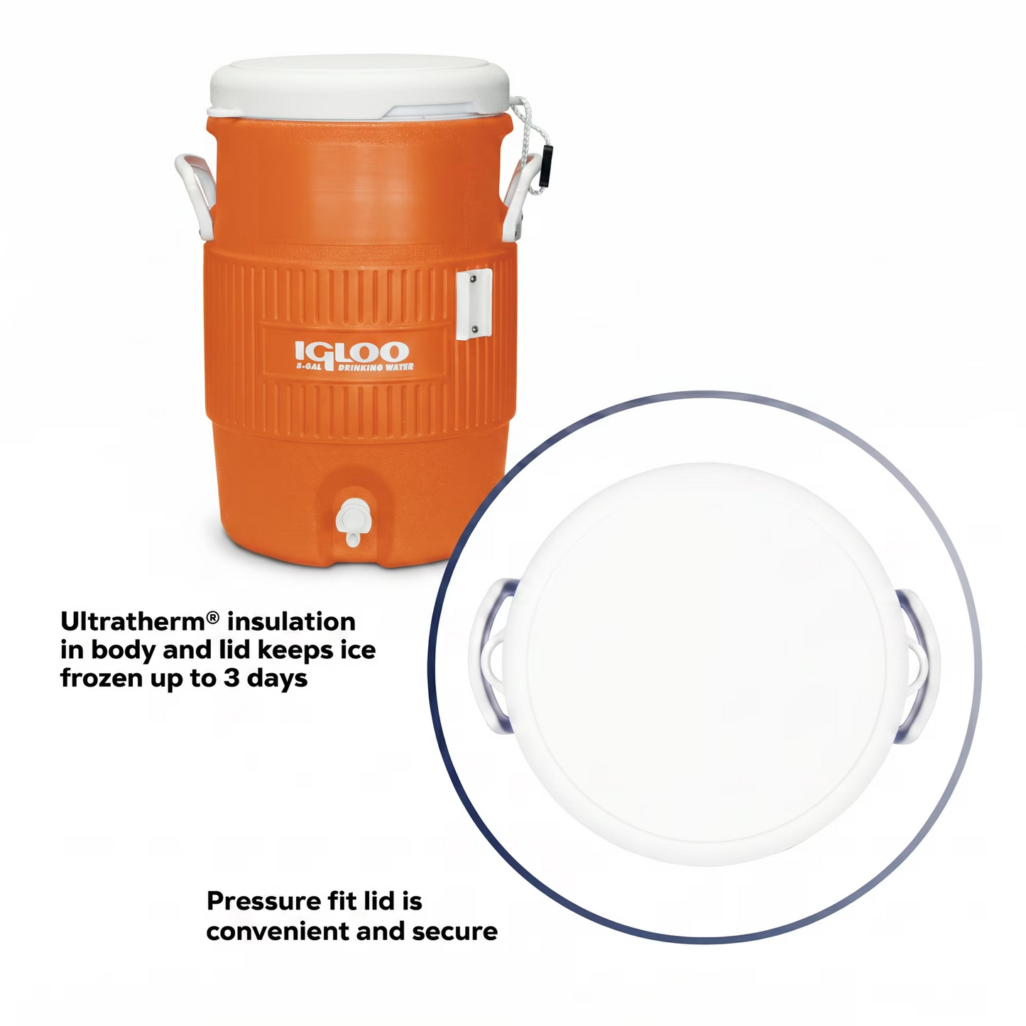 Beverage Cooler - Igloo Full Size (5 Gallon) Seat Top UQ