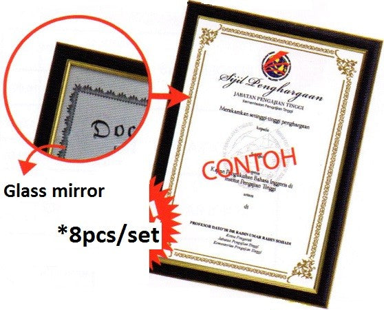A4 Certificate Frame Set D - AP016 (8pc) PZ