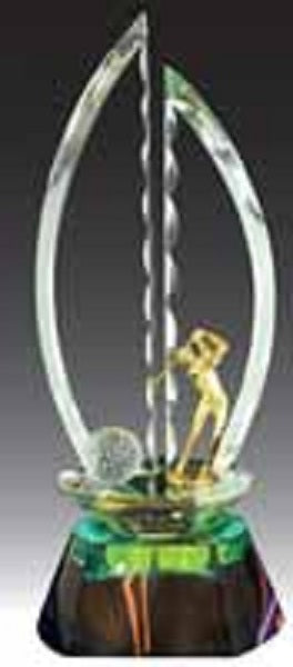 Golf Crystal Trophy - CRT90080