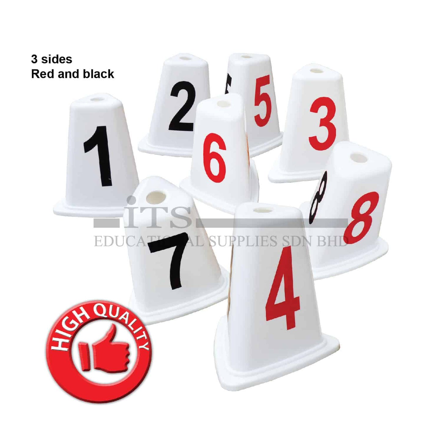Lane Marker Cones Numbered - 3 sided (Set of 8) ITSP181 DQ