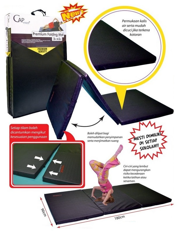 Gym Mats Folding - PJ0296 3 feet x 6 feet x 5cm MZ