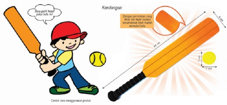 Cricket Bat With Ball - PJK013 Eva Foam (4 sets) PZ