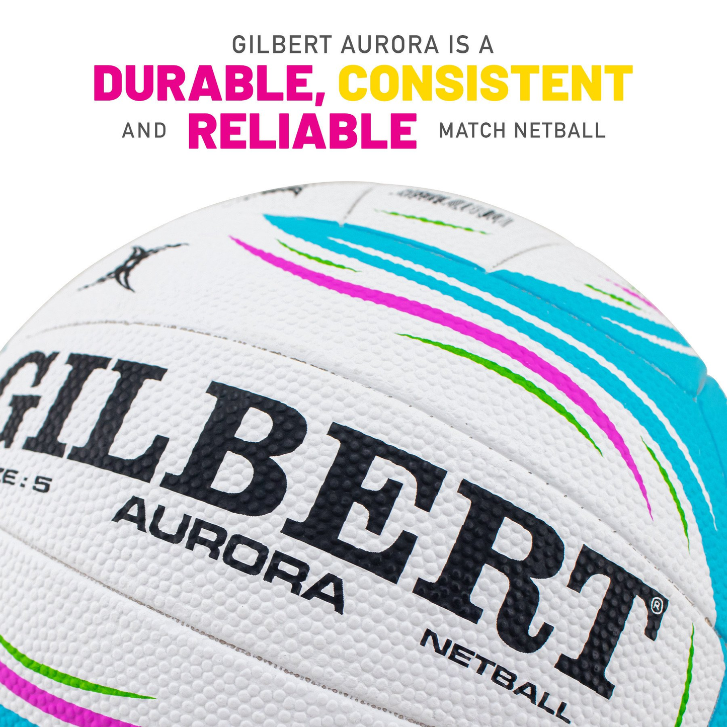 Netball Ball Size 5 - Gilbert Aurora Match KQ