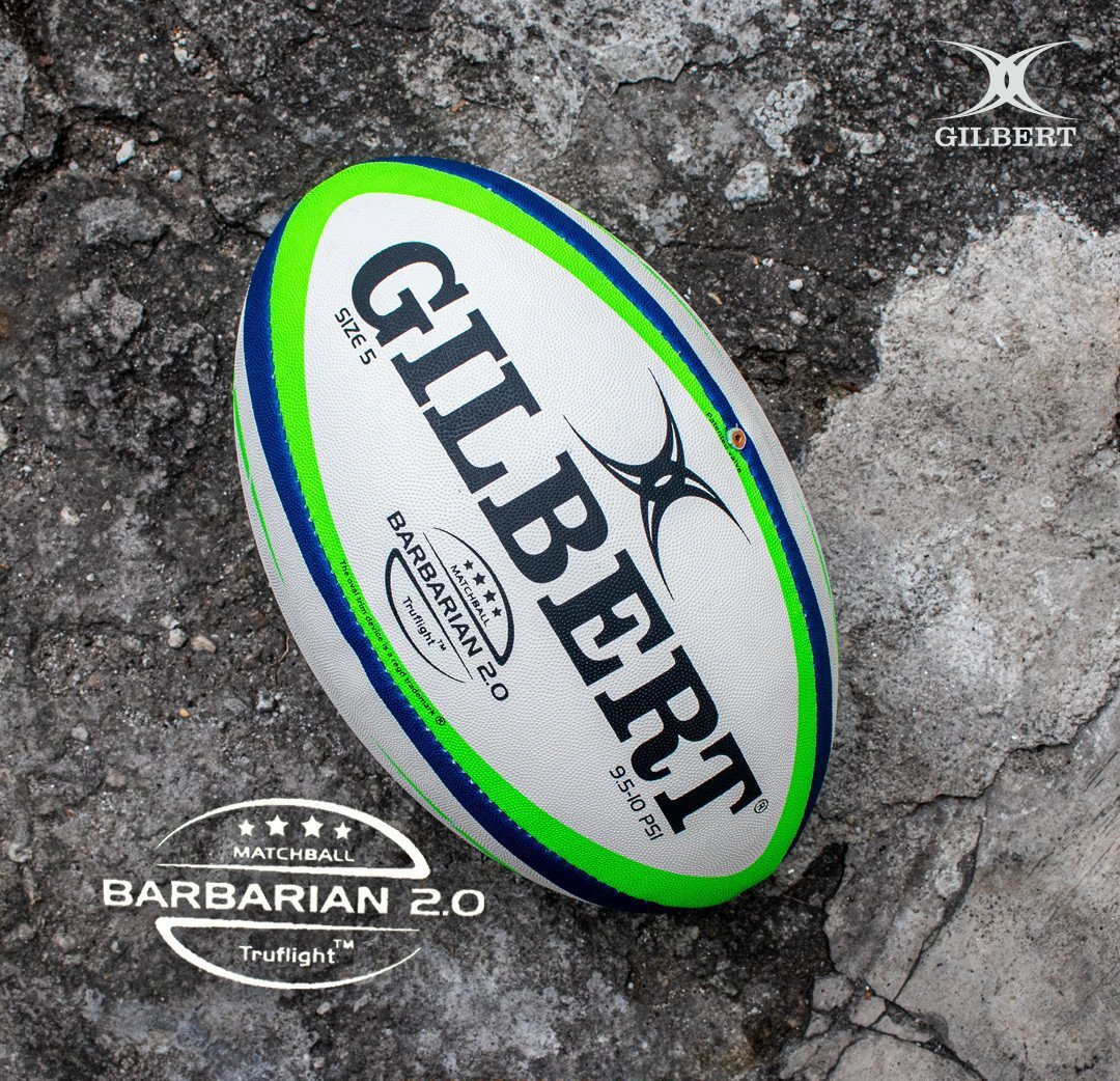 Rugby Ball Size 5 - Gilbert Barbarian 2.0 Match KQ