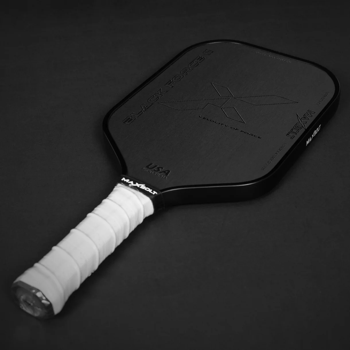 Pickleball Paddle (Carbon Fiber) - Maxbolt BLACK FORCE II (Free 5pcs Ball) PQ