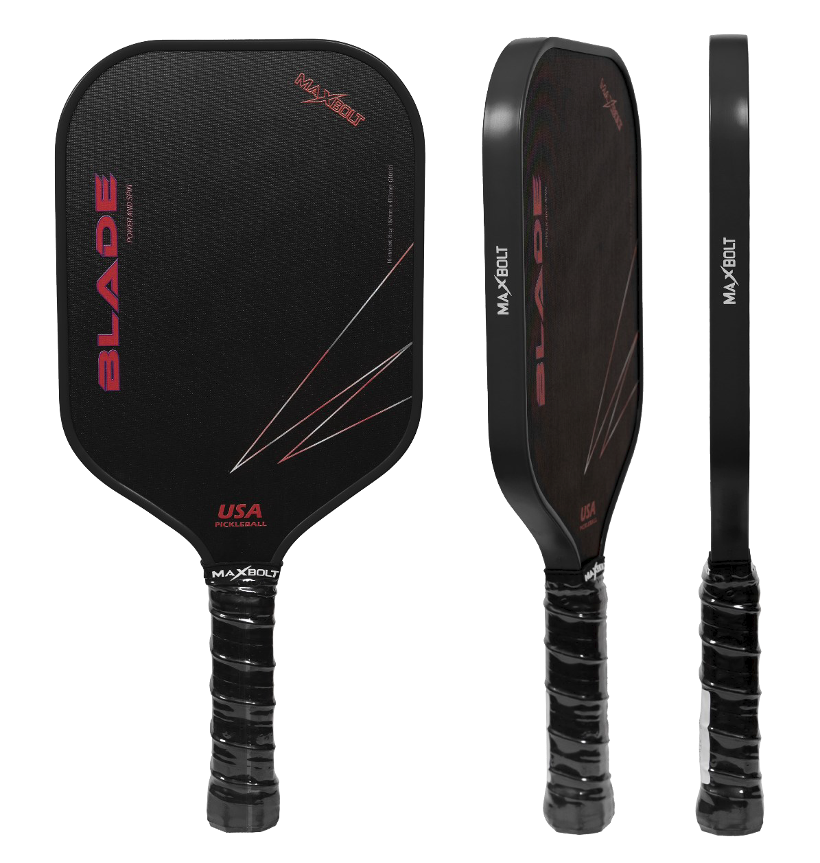 Pickleball Paddle Fiberglass - Maxbolt Blade (Free 2pcs Ball + Grip + Nylon Cover) PQ
