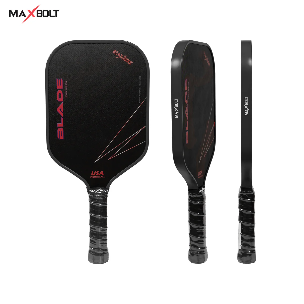 Pickleball Paddle Fiberglass - Maxbolt BLADE (Free 2pcs Ball + Grip + Edge Guard + Slim Bag) PQ