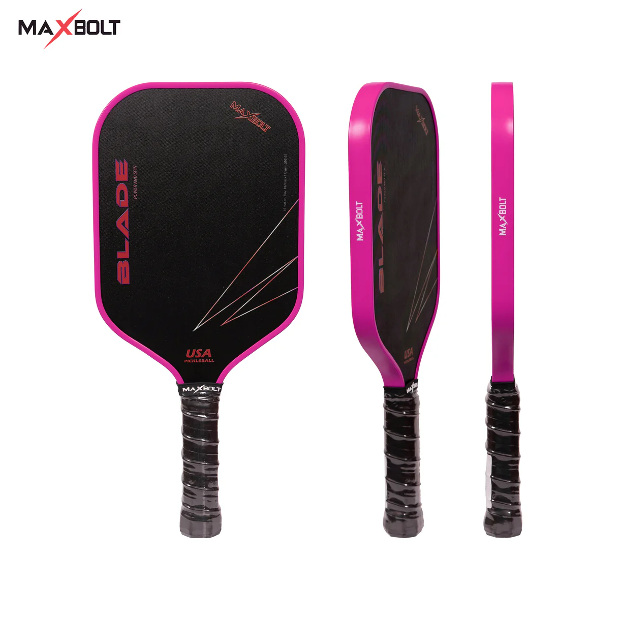 Pickleball Paddle Fiberglass - Maxbolt BLADE (Free 2pcs Ball + Grip + Edge Guard + Slim Bag) PQ