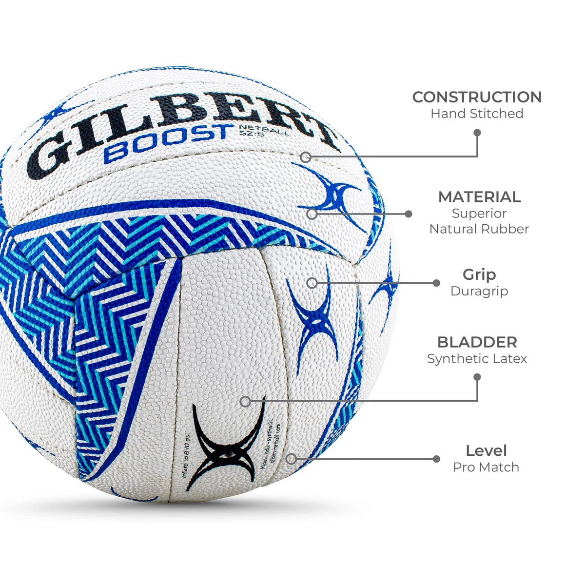 Netball Ball Size 5  - Gilbert Boost Pro KQ