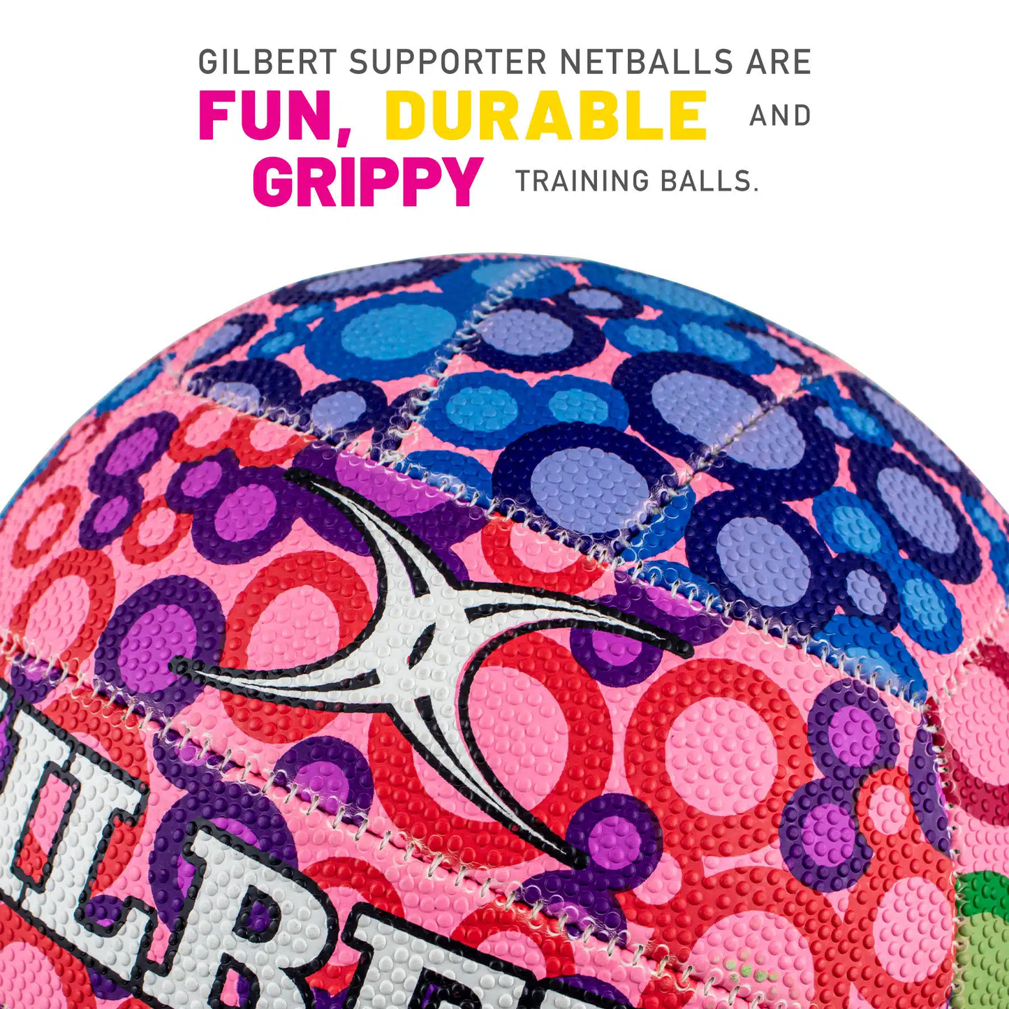 Netball Ball Size 4/5 – Gilbert Bubbles KQ